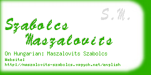 szabolcs maszalovits business card